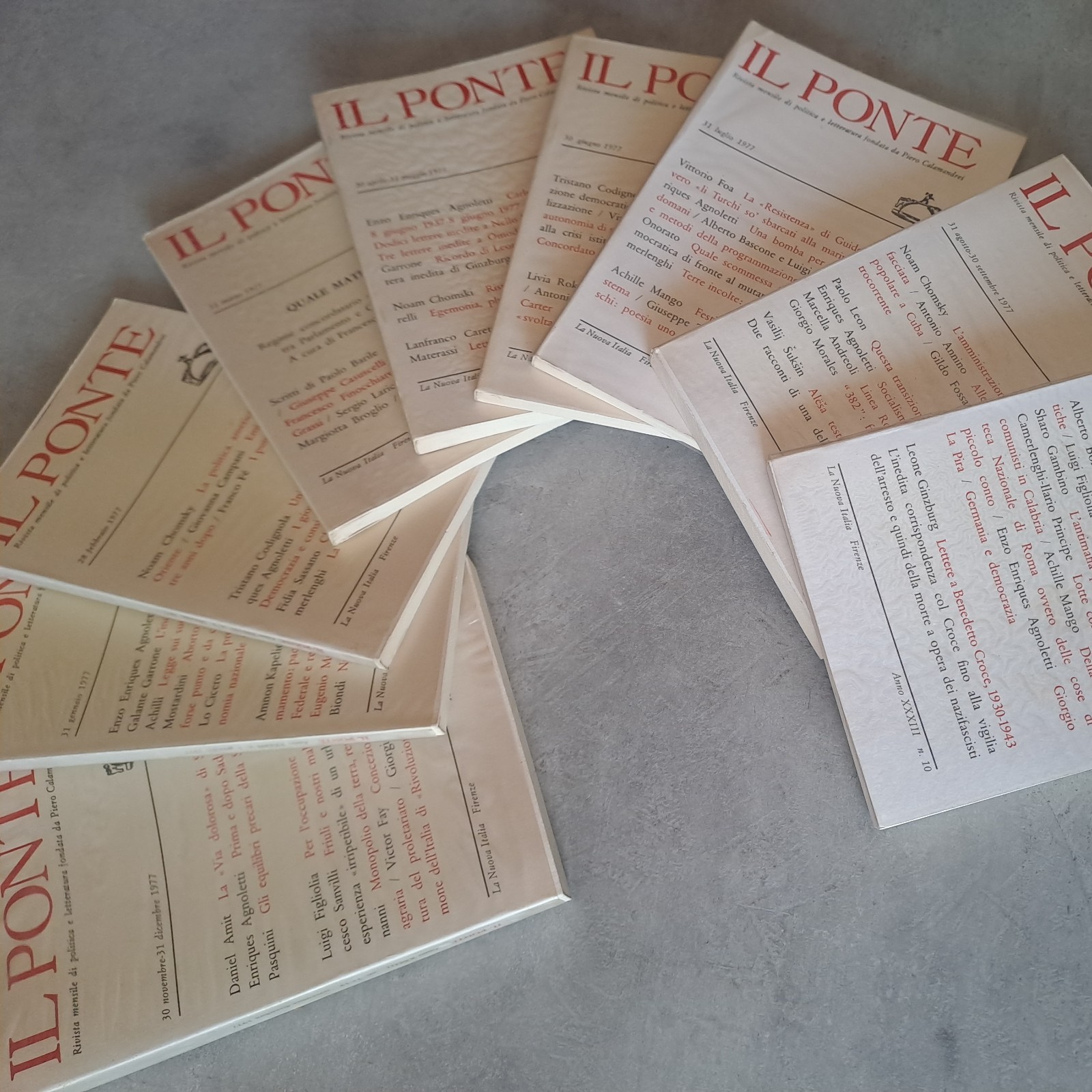 Rivista Il Ponte - Annata Completa 1977 (9 volumi) - Piero Calamandrei