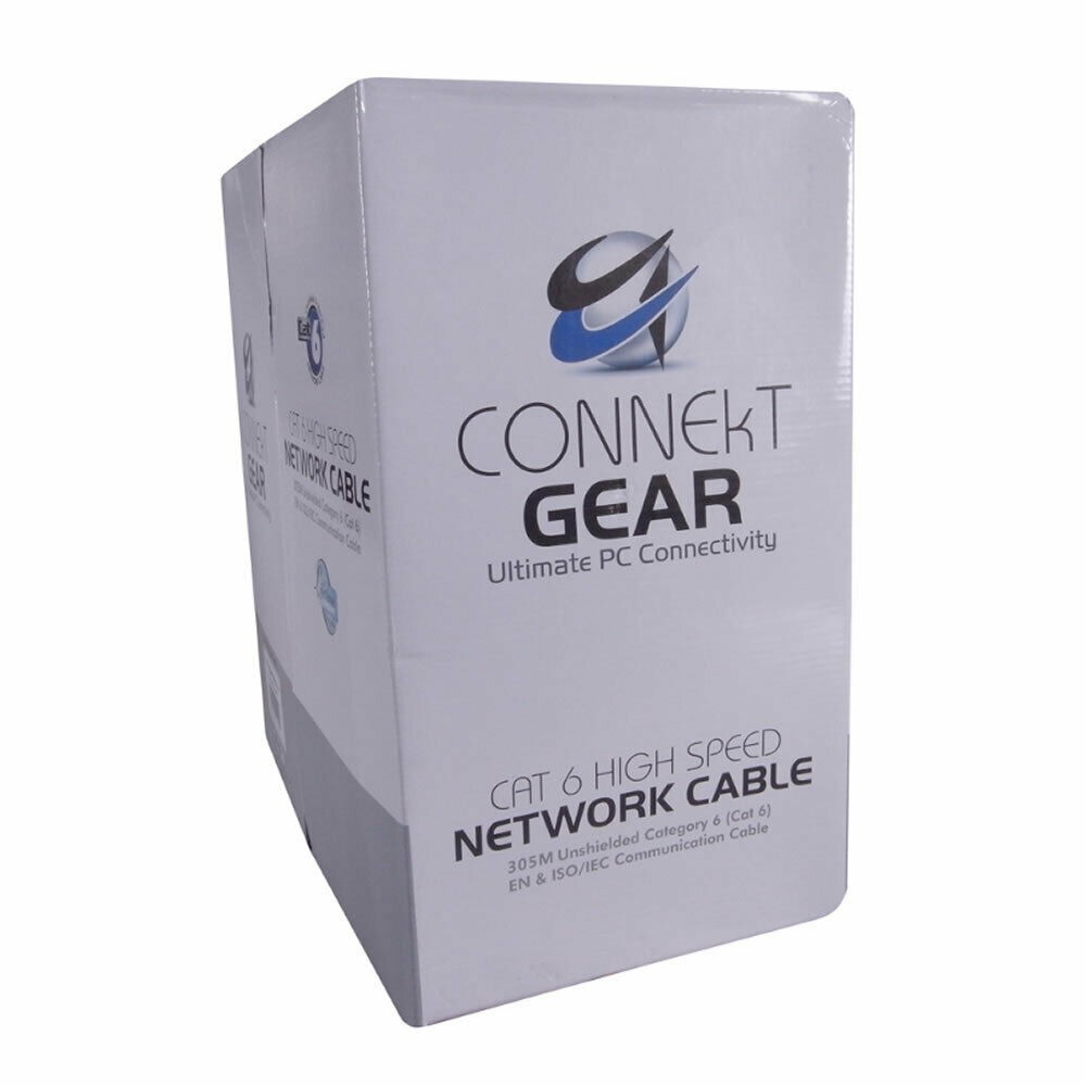 305m Cat 6 CCA Stranded UTP 24AWG Network UTP Cable Reel LSOH GREY  1000ft