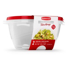 Large Food Storage Containers with Lids 2 Pack Serving Bowls 15.7 Cup Capacity