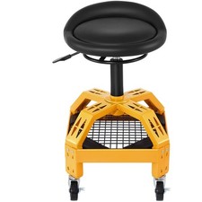 Rolling Garage Stool, 300LBS Capacity, Adjustable Height from 24 in to 28.7 in,