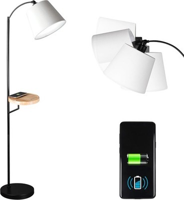 OttLite Good Housekeeping LED Floor Lamp Tray Wireless Charging Shade - NIB