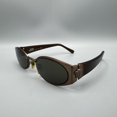 Gianni Versace 1996 Vintage Copper Brown Medusa Sunglasses MOD X30 COL 53M