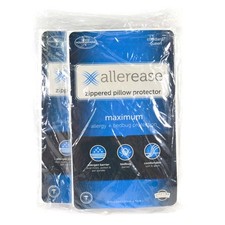NEW 2-Pack Allerease Zipper Pillow Protector Standard/Queen Case Maximum Allergy
