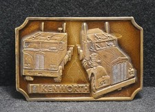 WA03107 NOS VINTAGE 1977 BERGAMOT KENWORTH CABOVER LONG NOSE TRUCKS BUCKLE