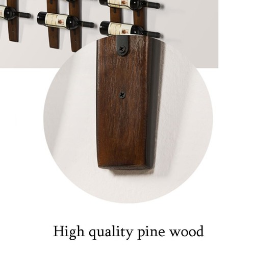 Wall Mounted Wine Rack | Rustic Barrel Stave Hanging Wooden Wall-Mounted Wine - Picture 7 of 8