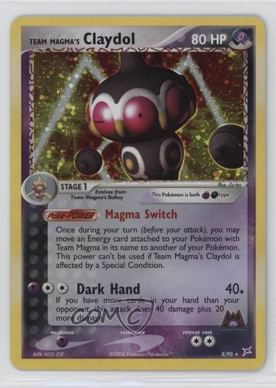 Team Magma's Claydol Holo Pokemon EX Magma vs Aqua #8 2004