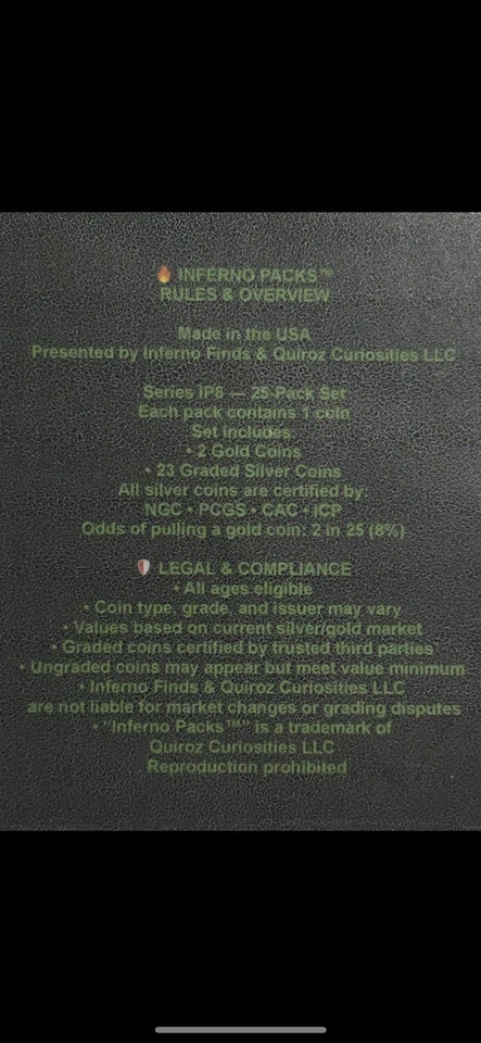 Inferno Packs Guaranteed Graded Coin Slab Collection NGC PCGS - Image 2 of 2