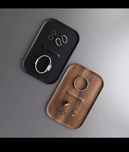 RAICO Catchall Tablett Holz Premium Nussbaum Holz Valet Edc Tablett für Schreibtisch Nachttisch - Bild 4 von 4