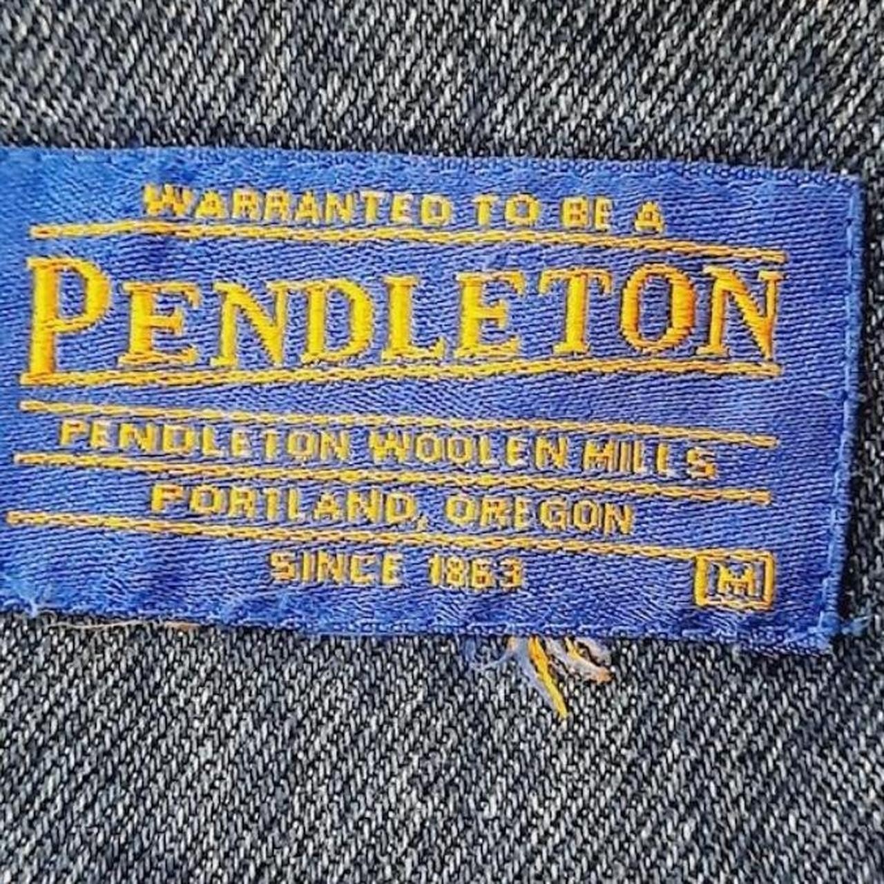 Vintage Pendleton Denim Jacket Aztec Eagle Size M… - image 4