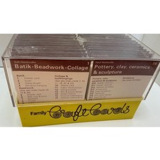 Vintage Family Craft Cards Set DIY Instructional Index Hobby Reference Yellow