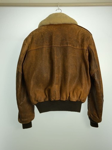Schott Leather Flight Jacket 42 Brown Vintage B-3 Style, Used, Men's - Picture 2 of 7
