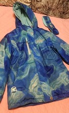 ZeroXposur Kids Ski Jacket Blue Green 10/12 Hooded Insulated