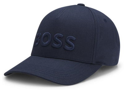 HUGO BOSS Embroidered Logo Cap One Size Adjustable Baseball Style Hat NEW Navy