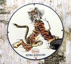 VINTAGE 12" ESSO EXTRA GASOLINE TIGER 1963 OIL GAS PUMP STATION PORCELAIN SIGN