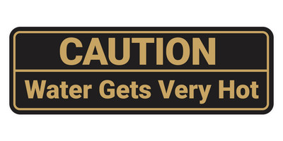 Standard Caution Water Gets Very Hot Wall or Door Sign Multipack