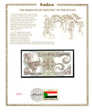 Sudan Banknote 25 Piastres 1981 P-16 UNC UN FDI FLAG STAMP Prefix A/64 629069