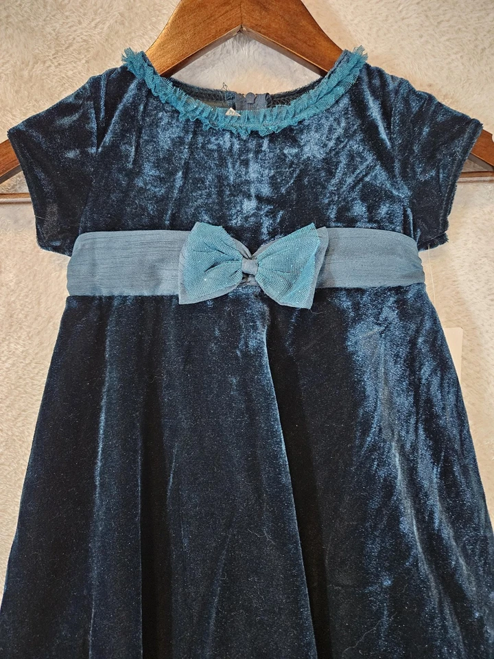 Goodlad of Philadelphia NWT Girls Dress 3T Green Velvet Holiday Party Sash READ - Image 2 of 4