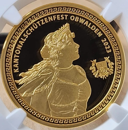 2023 Switzerland Swiss Shooting Fest 500F Gold Coin Hab-117a  NGC PF70UC
