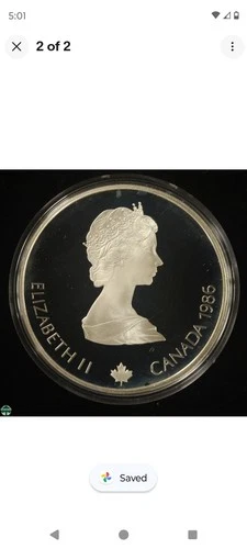 34.1 gr Sterling Silver - 1.0143 pure Ag.Canada 1986 $20 Cross-Country Ski Proof