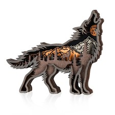 Wooden Forest Animals Wolf Decor Cabin Rustic Decor Wall Decorations Mountain...