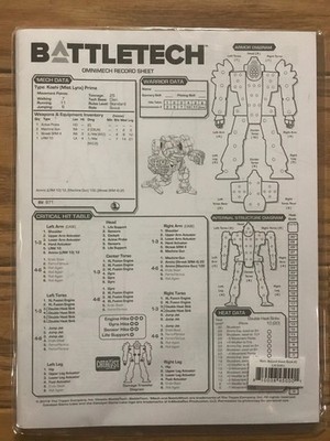 Battletech Record Sheets (*See Per Order Flat Rate Shipping)