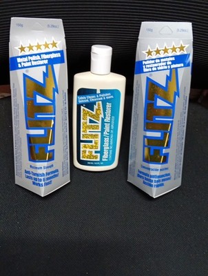  Flitz Politur Paste Reiniger & Restaurator für Metall & Kunststoff 150g 2 Boxen 1 Flasche