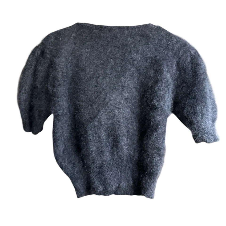 Suéter Angora De Colección Años 90 Y2K Negro Para Mujer Pequeño Capricho Bruja Romántico Gótico Foto 4 de 4