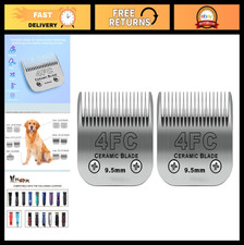 2 Pack Detachable Dog Clipper Blades, Size 4FC, Ceramic Stainless Steel, Fits