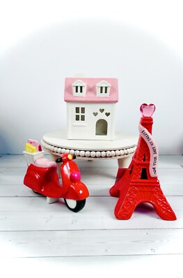Valentine s Day Ceramic Eiffel Tower, Vespa, Short Building Spritz Target Set