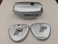 Produktbild - Tank Set S51 Enduro + Aufkleber für Simson Kraftstofftank Benzintank Silber