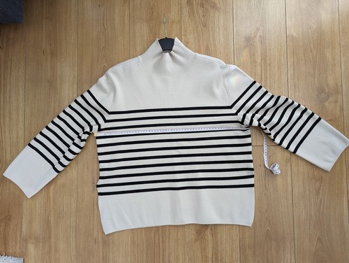 H&M Marcela London like High Neck White&Black Striped Over-Sized Jumper, Size s - Picture 3 of 10
