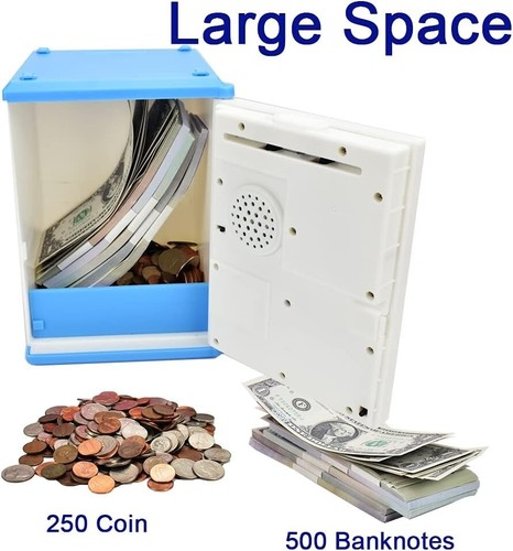 Kids Safe Bank - Piggy Bank with Password and Fingerprint Lock, Voice Money Bank - Picture 5 of 6