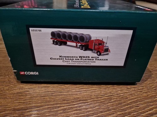 Corgi US55706 1:50 Heavy Haulers Kenworth W925 With Culvert Load On Flatbed MIB - Picture 6 of 18