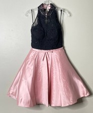 NEW! Sherri Hill  Laced Party Short  Dress  Pink/Black  Sz 4,Cocktail/Homecoming