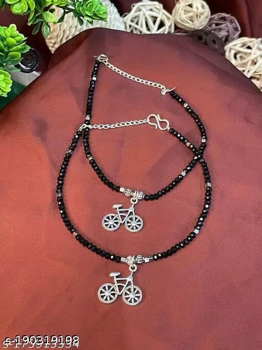 Indian Beautiful Ethnic Fancy Payal Silver Plated White Metal