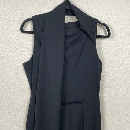 New Black Halo Enola Side Drape Sleeveless Jumpsuit Black Sz 10 - Picture 5 of 16
