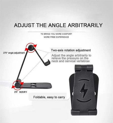 Adjustable Phone Tablet Desktop Stand Desk Holder Mount Cradle for iPhone iPad - Picture 11 of 16