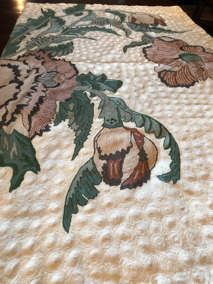 Arte bordada pendurada na parede moderna floral decoração boho têxteis andraab lã GG - Imagem 2 de 4