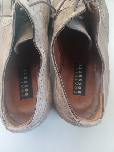 Fratelli Rossetti Men's Shoes Lace Up Sneaker Italy Suede Tan Size 8 Dress Up - Picture 4 of 9