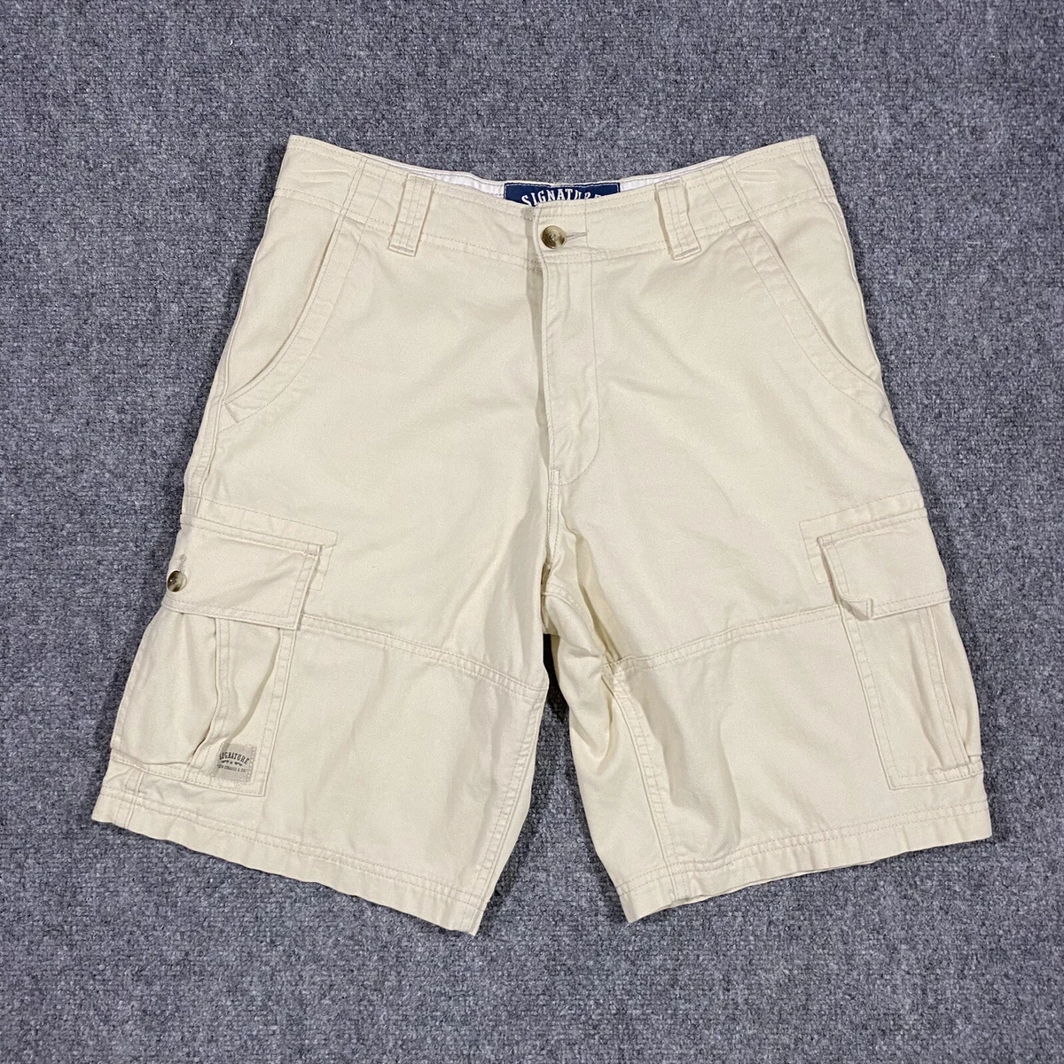 Levis Shorts Mens 32 Beige Khaki Cargo Short Flat Front Outdoor
