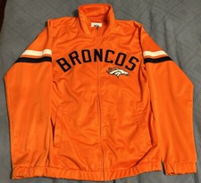 NFL Full Zip Denver Broncos Sweatshirt, Orange, Medium