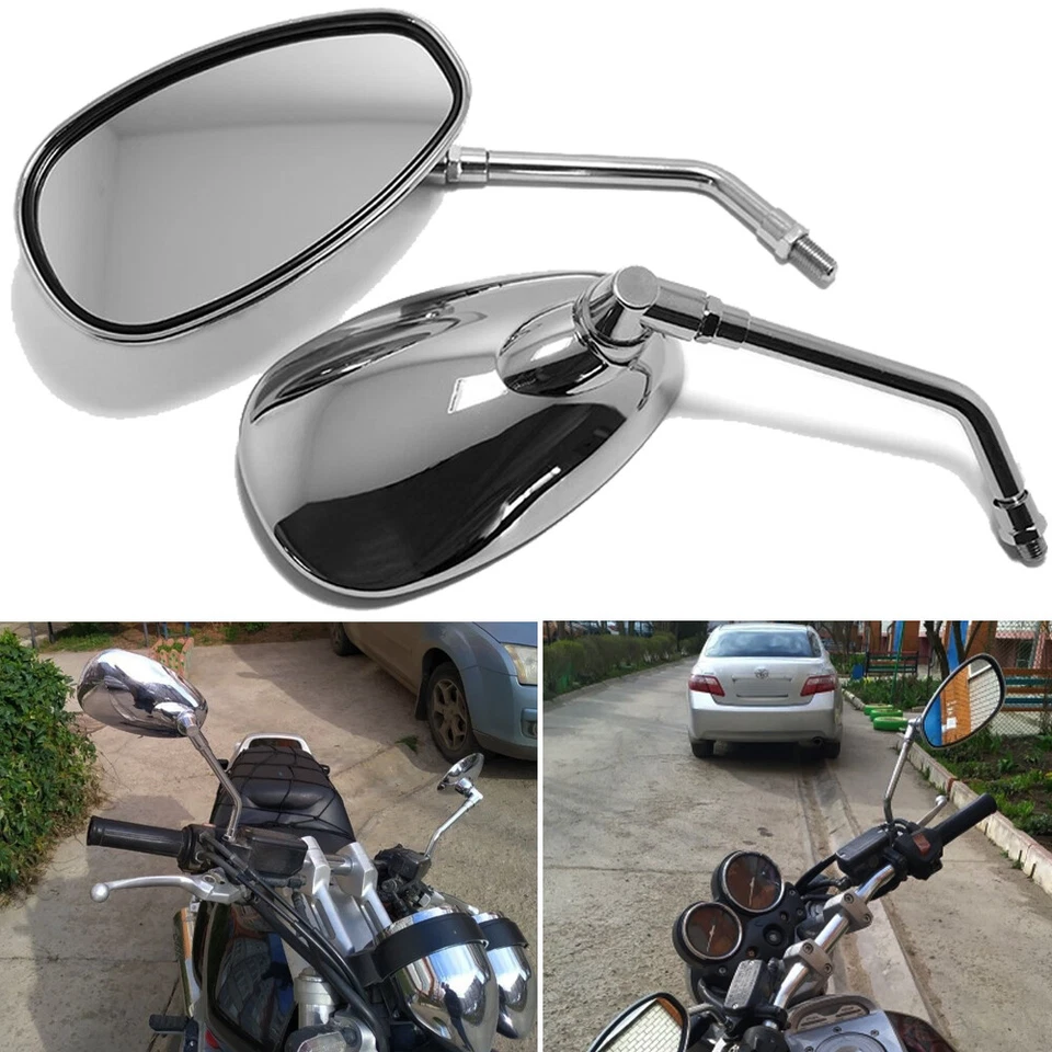 Chrome Side Mirrors For Honda Shadow Spirit Aero Rebel 750 1100 VTX VT 1300 1800 Foto 4 de 4