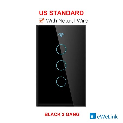 1/2/3Gang WiFi Smart Ewelink Wall Touch Light Switch Glass Panel Alexa/Google AP - Picture 11 of 24