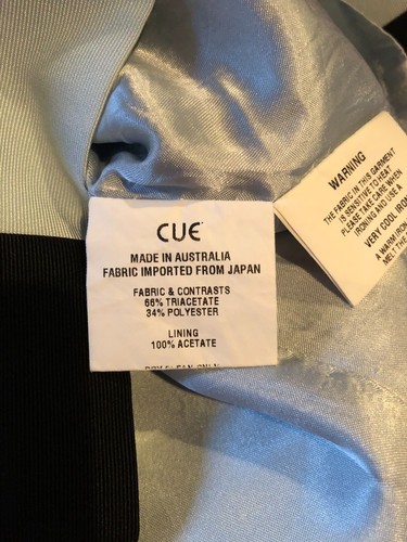 CUE Light Blue Black Contrast Pencil Dress Size 10 - Picture 7 of 7