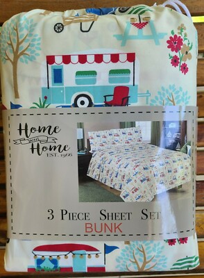 RV/Camper- Piece Bunk Sheet Set by Home Sweet Home (RV Flowers
