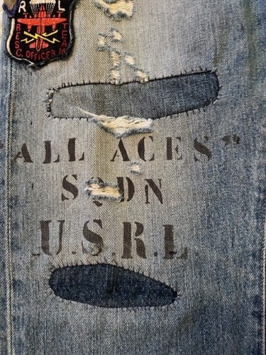 Ralph Lauren Polo Aztec Military Tiger Patchwork Sportsman Denim Patch Jeans 35 - Picture 4 of 20