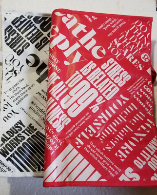 Lululemon Reusable Tote Bags Classic Logo Set of 2 Large Totes Red & White