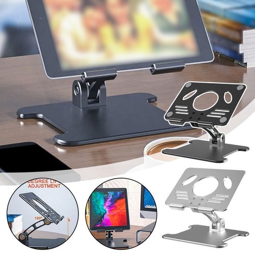 360° Rotating Metal Tablet Phone Stand Foldable Desk Adjustable For iPad E1P0 - Picture 3 of 10