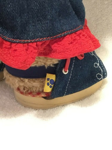 Build A Bear BABW Paw Prints Tan Brown Curly Hair Plush Teddy Bear Jean Outfit - Picture 3 of 12