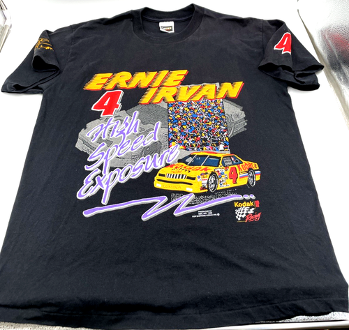 Vintage Ernie Irvan High Speed T-Shirt Gr. XL Schwarz Neu ohne Etikett